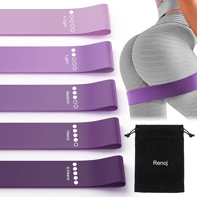 Resistance Bands for Working Out, Elastic Pilates Flexbands for Physical Therapy Yoga, Stretch Exercice Loop Bands for Booty Legs-FlexoryFit