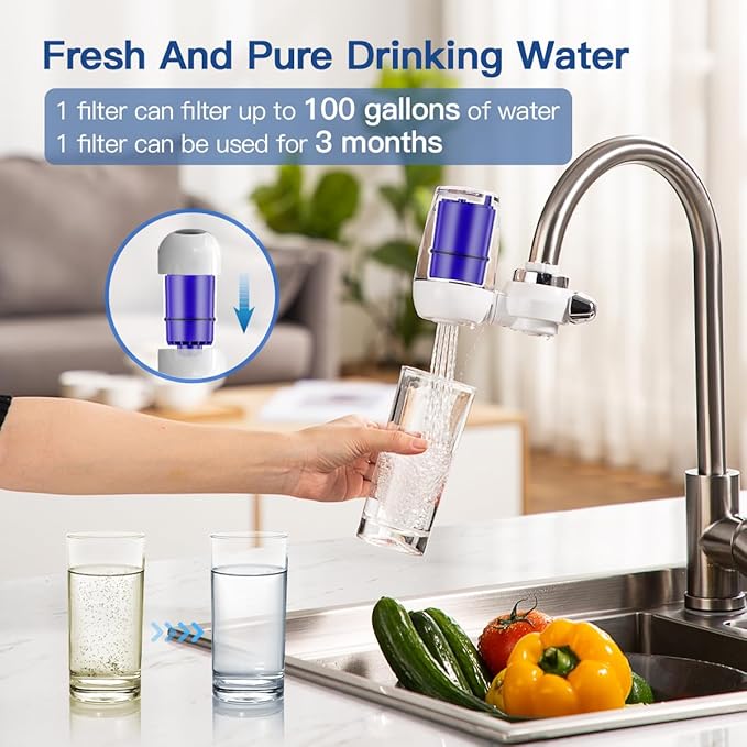 Faucet Water Filter Replacement for All PUR®, PUR®Plus Faucet Filtration Systems Compatible with NSF Certified Water Filter for Pur® RF-9999® and RF-3375, 6 Pack
