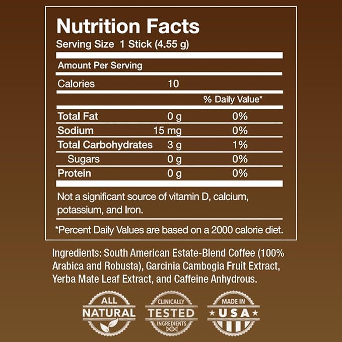 Javita Burn + Control Instant Coffee w Weight Management Herbs: Garcinia Cambogia & Yerba Mate - Slim Coffee with Help of Exercise, Keto Coffee for Diet Support, 1 box - 24 (4.55g) Sticks-FlexoryFit
