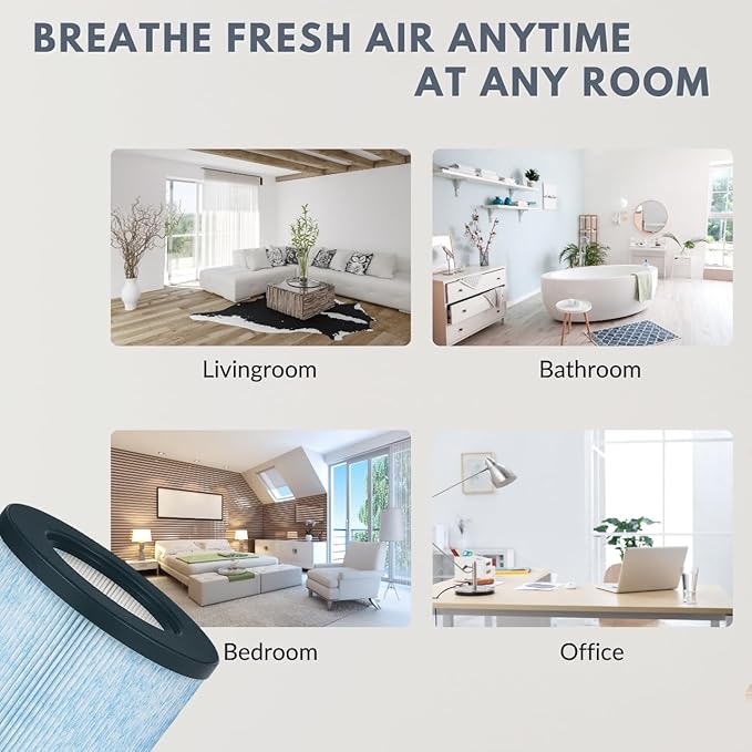 Nispira 3-in-1 True HEPA Filter Replacement Compatible with Miko Air Purifier C102 ibuki MA-01CW, MA-18, Okaysou AirMic4S, 3 Packs