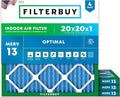Filterbuy 20x20x1 Air Filter MERV 13 (MPR 1900) Health Defense Replacement (4-Pack), Electrostatic Pleated HVAC AC Furnace Filters, Made in USA (Actual Size: 19.50 x 19.50 x 0.75)