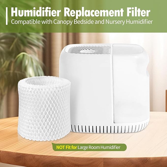 Humidifier Wicking Replacement Filter Compatible with Canopy Bedside and Nursery Humidifiers, Paper Filter, 6-Pack