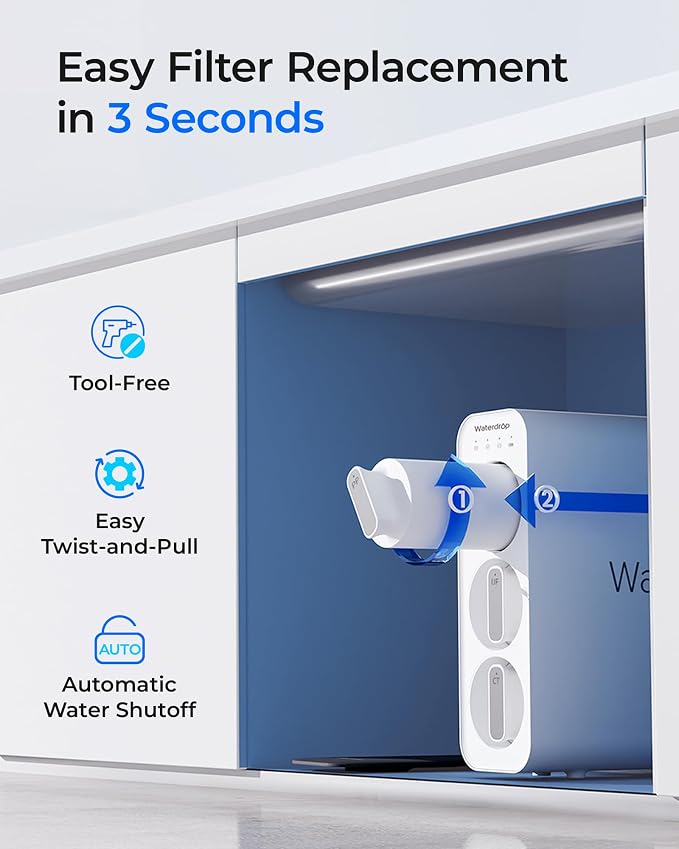 Waterdrop TSU Under Sink Water Filter Replacement, 1-Year Replacement Pack - Image 7