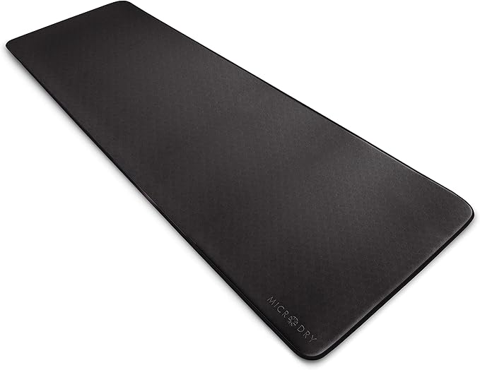 MICRODRY Deluxe Fitness Exercise Yoga Mat for Home & Gym, Extra Thick for High Impact Training, Multi Layered Skid Resistant Surface, Odor Neutralizing with Carrying Strap-FlexoryFit