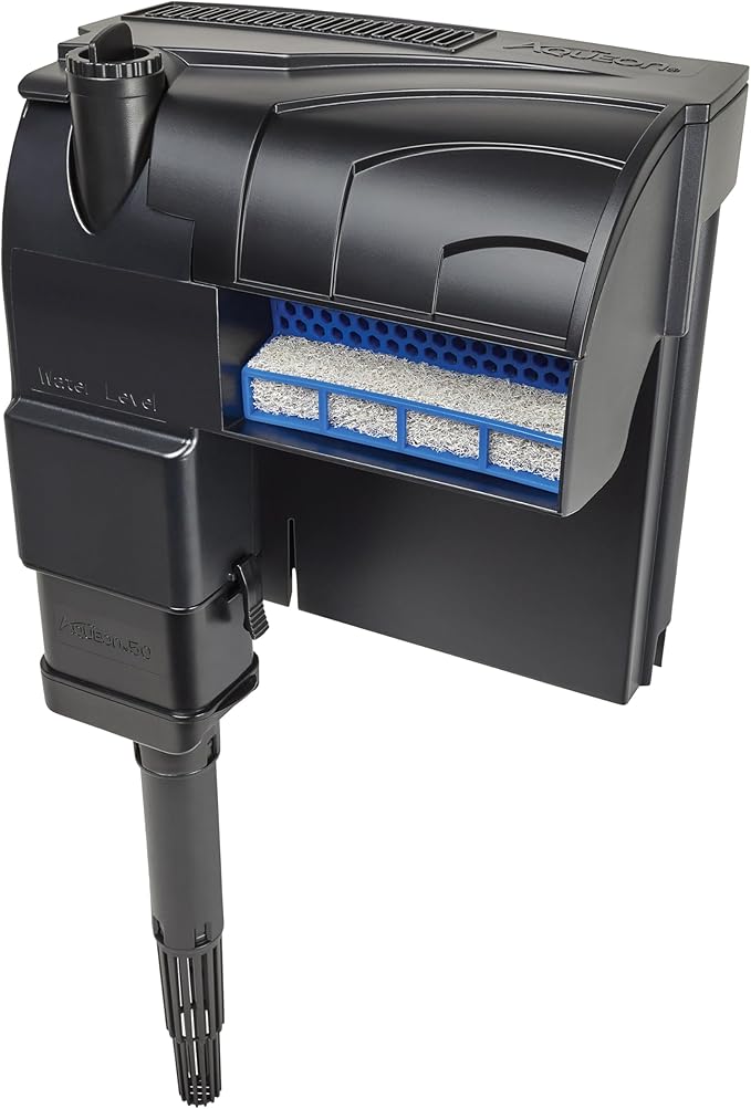 Aqueon SmartClean Power Filter with EcoRenew Filter Cartridge, Quick and Easy Water Changes, Quiet Operation, Adjustable Flow, for 30-50 Gallon Freshwater and Saltwater Aquariums, Large