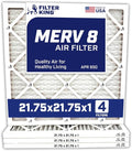 Filter King 21.75x21.75x1 Air Filter | 4-PACK | MERV 8 HVAC Pleated A/C Furnace Filters | MADE IN USA | Actual Size: 21.75 x 21.75 x .75"