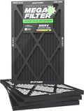 PuroAir Mega Filter - MERV 13 16x25x1 Air Filters For Home With Activated Carbon - Filters Allergens, Pet Dander, Smoke, Dust - Furnace and AC Filters - Air Filters 16x25x1 MERV 13 (4 Pack)