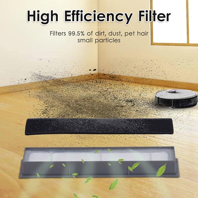 (16 Pieces) N10 HEPA Filter for Robot Vacuum Ecovacs DEEBOT OZMO N10 N10 Plus 920 950 T8 AIVI Max T9 T5 N5 N7 N8+ N8 Pro Plus DX55 DX93 DJ65, Robot Vacuum Cleaner Filter Kit