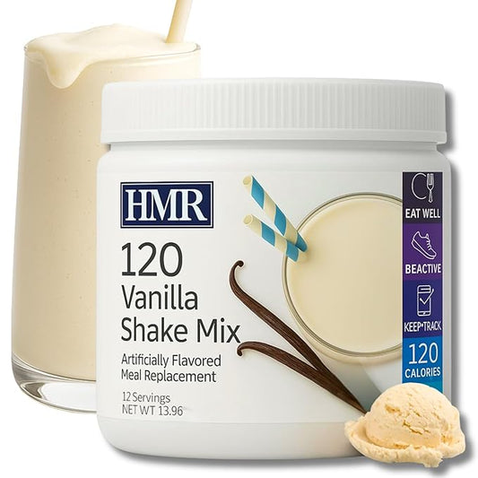HMR 120 Vanilla Shake Meal Replacement Powder | Vanilla Shake Mix to Support Healthy Weight Loss | 12g of Protein | Nutritional Drink | Low Calorie Food | 12 Servings-FlexoryFit