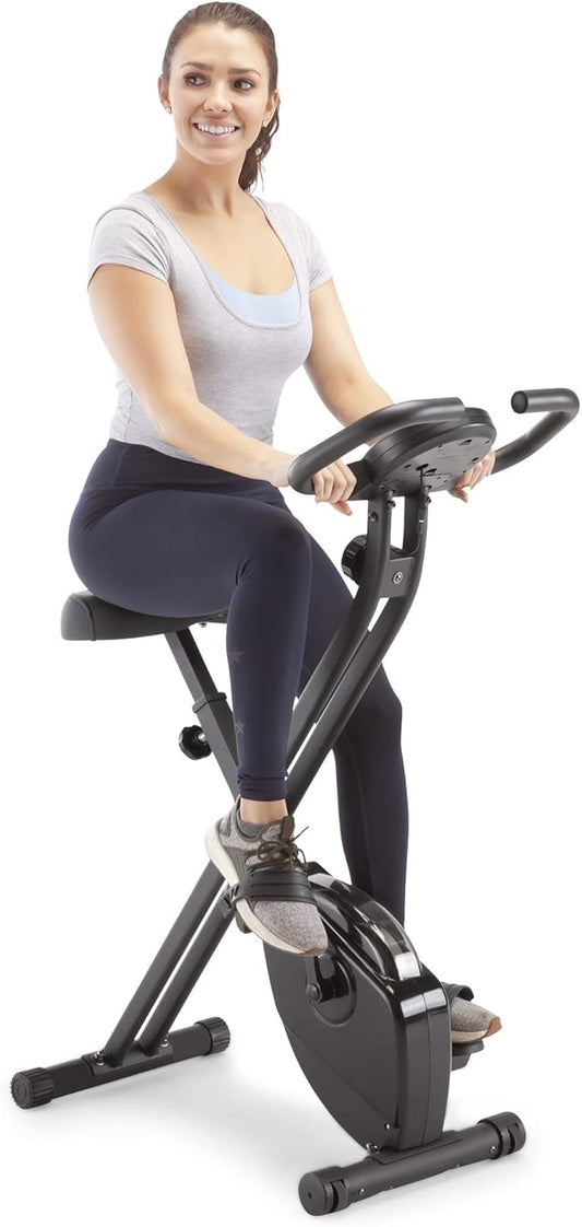 Marcy Foldable Upright Exercise Bike with Adjustable Resistance for Cardio Workout & Strength Training - Multiple Styles Available-FlexoryFit