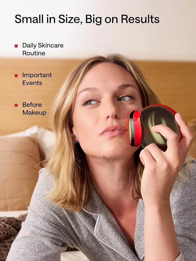 JMOON NouvelleSkin Facial Toning Device, FDA-Cleared Microcurrent Facial Device and Red Light Therapy for Face, 4 Modes & 5 Intensity Levels for Personalized Face Lift & Smoothing. M30U PR-FlexoryFit