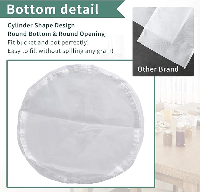 CONIE Nylon Straining Brew Bag for Beer & Wine Making - Food Grade Filter Bag - 18"x24"