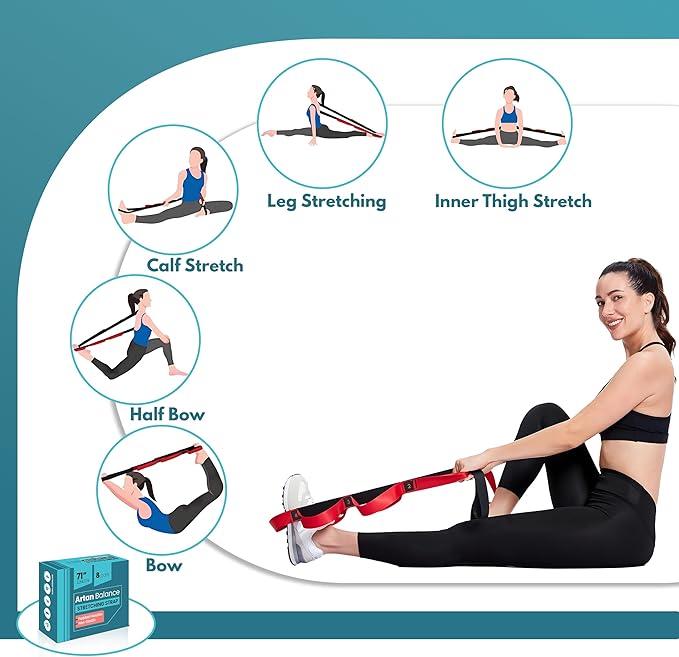 Stretching Straps for Flexibility, Balance, and Leg Stretching – Multiple Styles for Yoga, Ballet, Dance, Gymnastics & Physical Therapy-FlexoryFit
