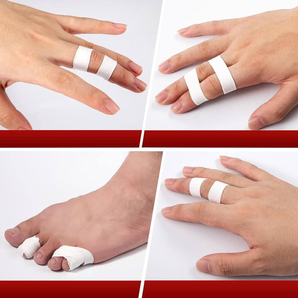 Pro Finger Tape 8 Pack - 0.5” x 45 Ft White Athletic Sports Tape for Rock Climbing,BJJ,Jiu-Jitsu,Wrestling,Judo