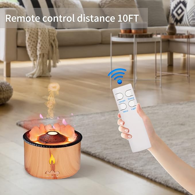 Eessential Oil Diffuser 360 ML,Volcano and Flame Air Diffuser/Humidifier, Red&Blue Light,1.76 floz Hotel Essential Oils,Diffusers for Home,Bedroom