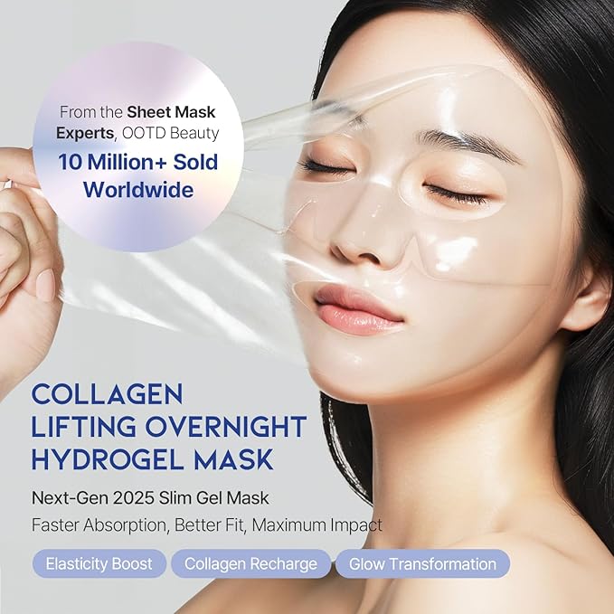 #OOTD Collagen, Hyaluronic Acid & Peptides for Elasticity, Hydration, and Firming. Lifting Hydrogel Sheet Mask - Face Mask (5pcs)-FlexoryFit