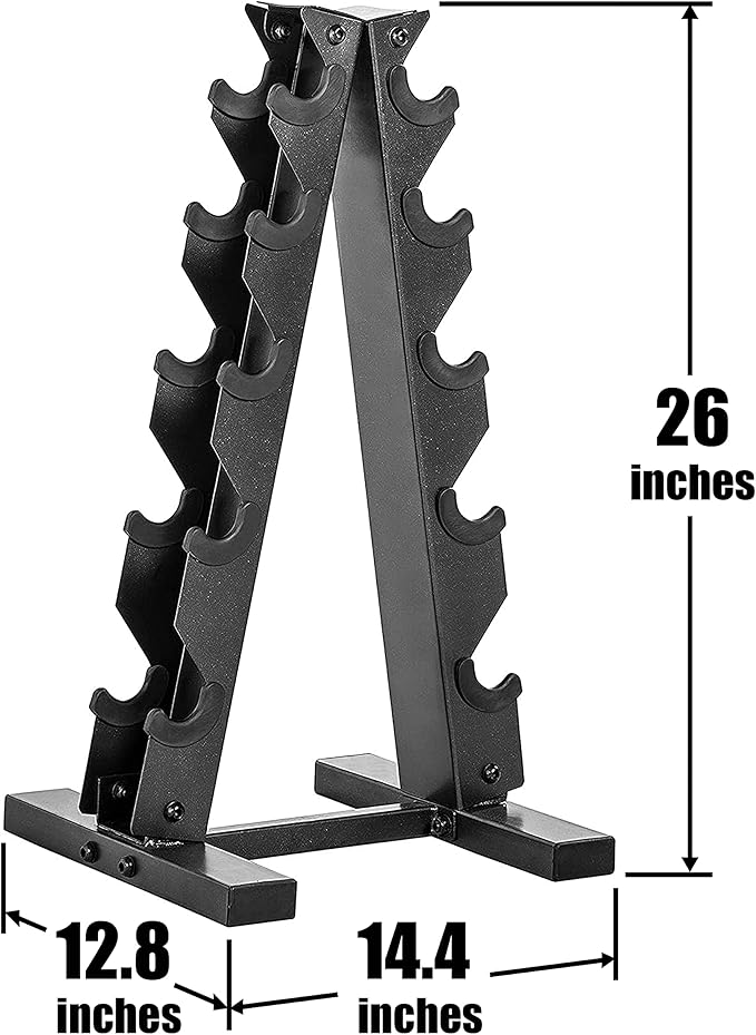 WF Athletic Supply Rubber Encased Hex Dumbbells with Rubber Grip Contoured Handle for Muscle Toning, Strength Building & Full Body Workout-FlexoryFit