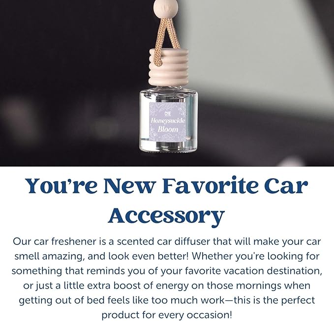 CE Craft Hanging Car Air Freshener – Fragrance Oil Diffuser with Essential Oils – Long-Lasting Aromatherapy Scents for Automobiles – 4 Pack, Designer