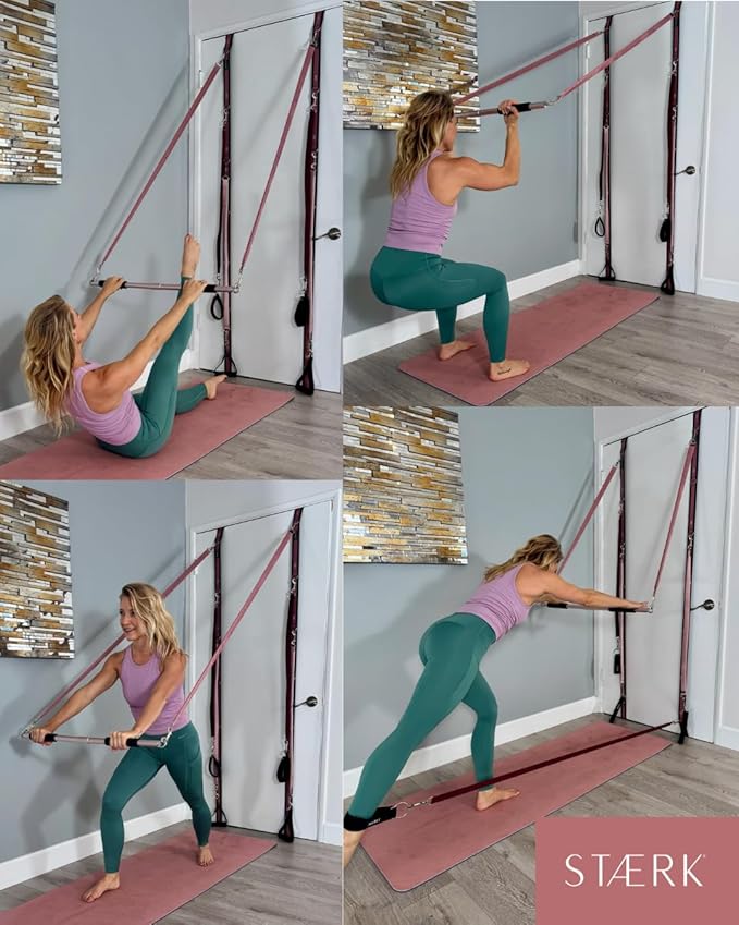 STAERK Pilates Suspension Training System - Premium Resistance Training Kit - At-Home Pilates for Strength & Flexibility - Resistance Bands Set for Home Gym, Travel, and Outdoors-FlexoryFit
