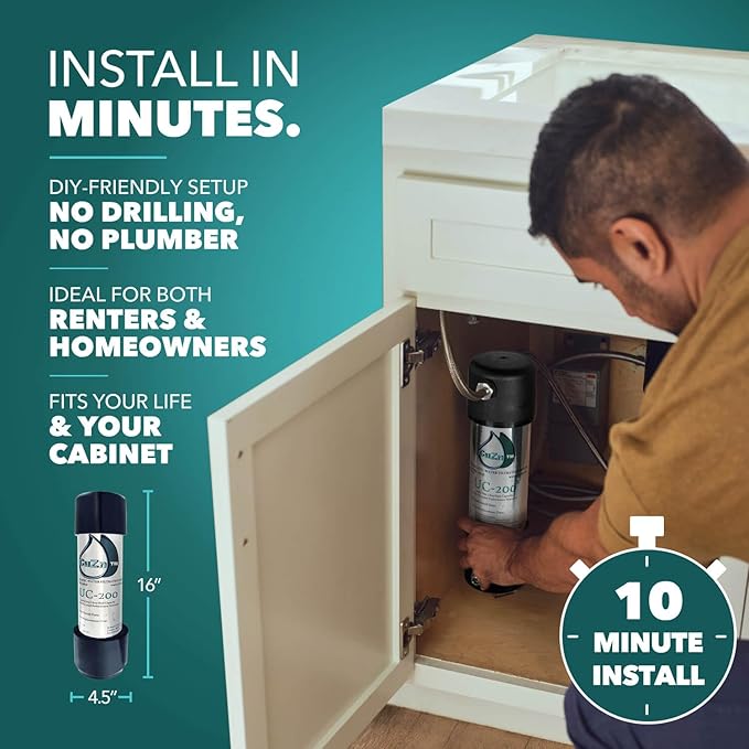 CuZn Under Sink Water Filter for Sink Faucet, 5 Year Filter Life, NSF/ANSI 42 & - Image 6