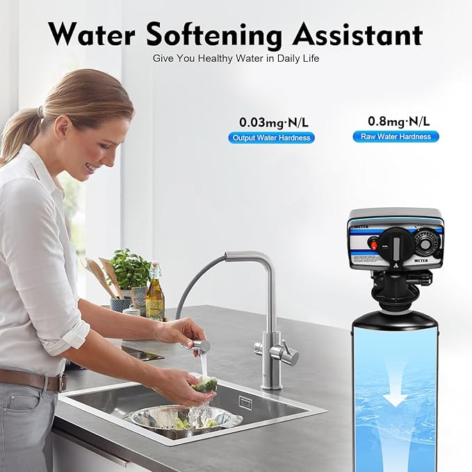 5600SM Flow Type Water Softener Control Valve, Water Softener Head 5600 Timer Control Valve, Flow Type Softening Water Control Valve Whole House Water Treatment System (5600SM Flow Type)