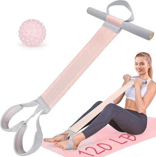 Fabric Resistance Band with Handles, 120lb Full-Body Excercise Band, Non-Slip Elastic Bands for Strength Muscle Training, Stretch Band Workout Equipment for Leg Arm Chest Core Wrist Ankle-FlexoryFit