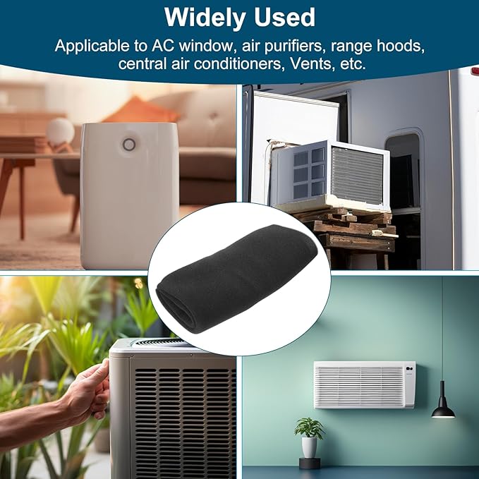 PATIKIL 39" x 39" x 0.8" Air Conditioner Filter Replacement, Washable Reusable Cut to Fit Foam Filter Air Filter for RV AC Vent Window Purifiers Computer, 40PPI