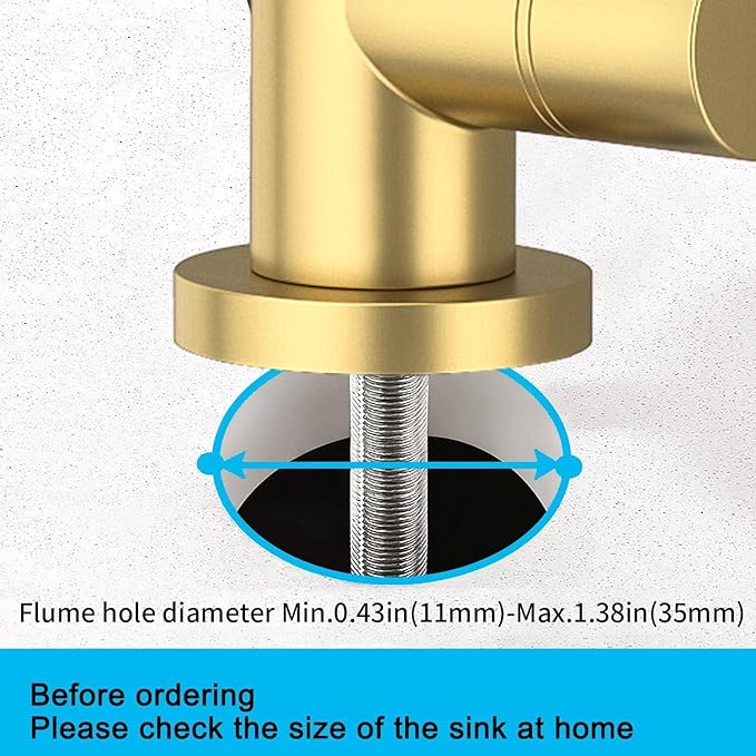 Kitchen Sink Faucet with Pull - Down Sprayer, 2 - Handle 3 - in - 1 Kitchen Sink Filter Faucet, Cold and Hot Mixer Drinking Water Faucet (Gold)