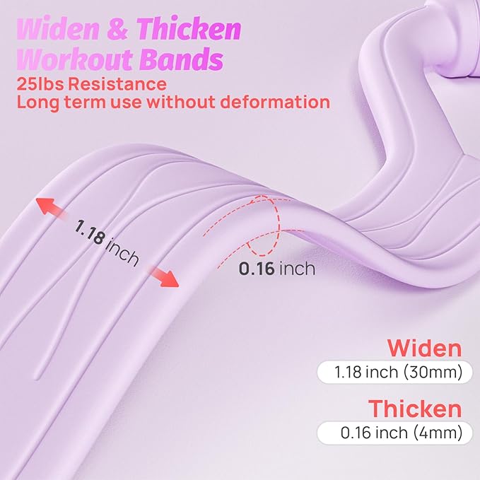 Figure 8 Fitness Resistance Band, Unbreakable Thicken 25lb Elastic Excercise Band for Working Out, Non-Slip Silicone Bands for Strength Stretch Training Arms Back Shoulder Chest Yoga Pilates-FlexoryFit