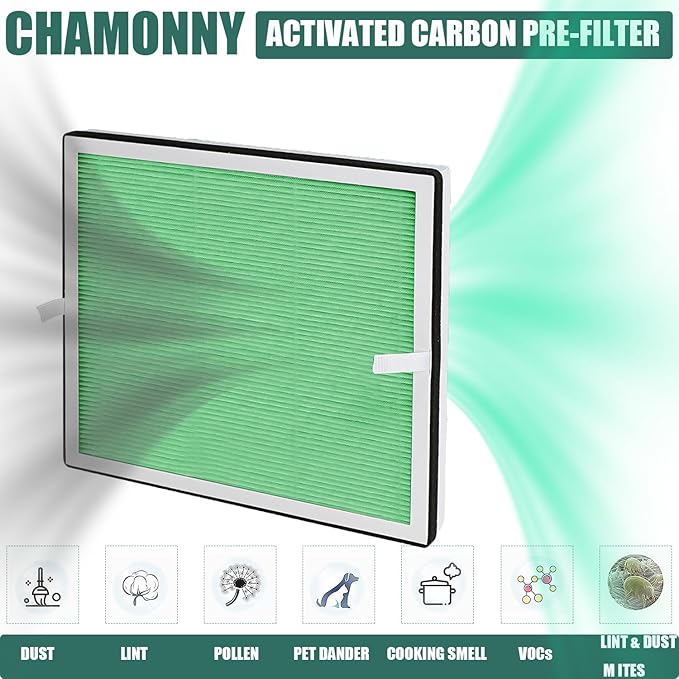Europa Toxin Remover Filter Replacement, Compatible with Afloia Europa Air Purifier, 3-in-1 H13 True HEPA Filter and Toxin Remover Filter, 2 Pack (Europa Green)