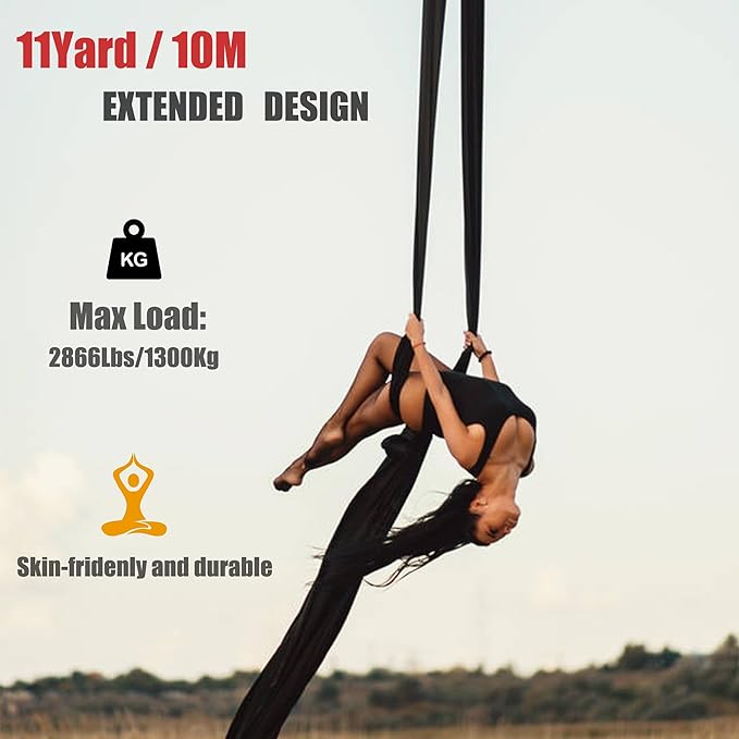 Aerial Silks 11 Yards Aerial Silks For Home Aerial Yoga Swing Aerial Yoga Hammock Swing Aerial Silk For Gymnastics-FlexoryFit