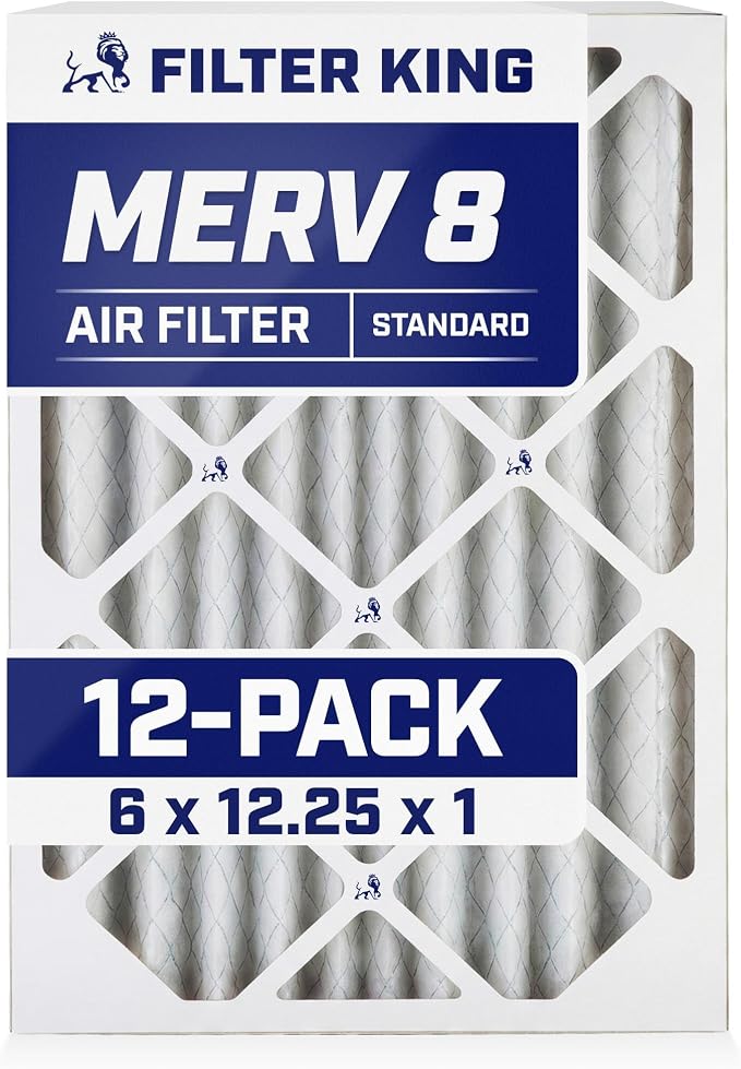 Filter King 6x12.25x1 Air Filter | 12-PACK | MERV 8 HVAC Pleated A/C Furnace by FilterKing