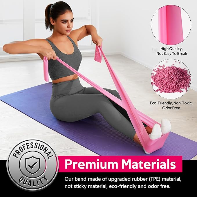 WALITO Resistance Bands for Working Out, Exercise Bands for Women and Men, Workout Bands for Physical Therapy, Stretch, Recovery, Pilates, Rehab, Strength Training and Home Gym-FlexoryFit