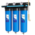 Whole House Water Filter System, 3-Stage Whole House Water Filtration System, with 20"x4.5" PP/GAC&KDF/CTO Filter, Reduces Chromium, Chloramine, Lead, Mercury, Copper, Nickel, Sediment, Odor, 1" FNPT