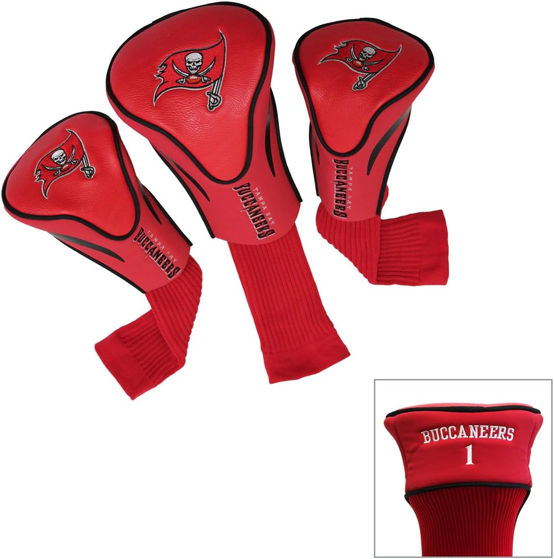 Team Golf NFL Numbered 1, 3, & X, Fits Oversized Drivers, Utility, Rescue & Fairway Clubs, Velour Lined for Extra Club Protection