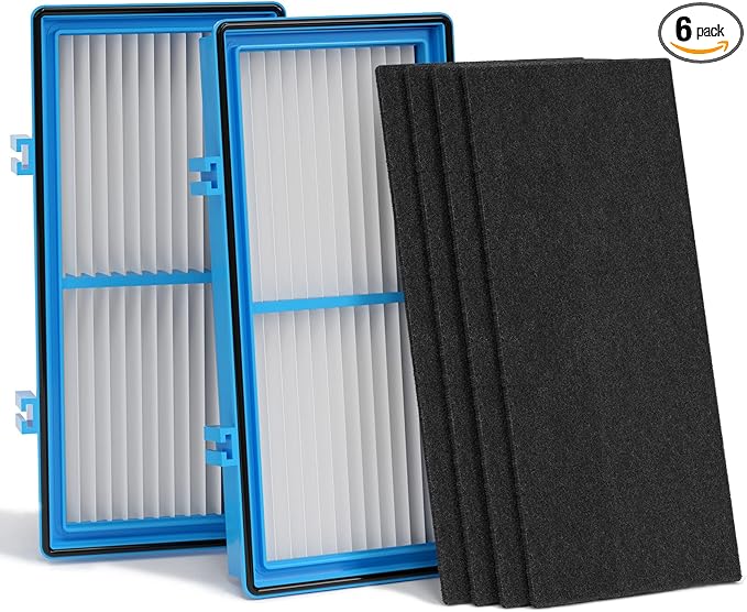 Aer1 Filter Replacement for Holmes Air Purifiers, 2 True HEPA Filters + 4 Carbon Booster Filters, HAPF30AT