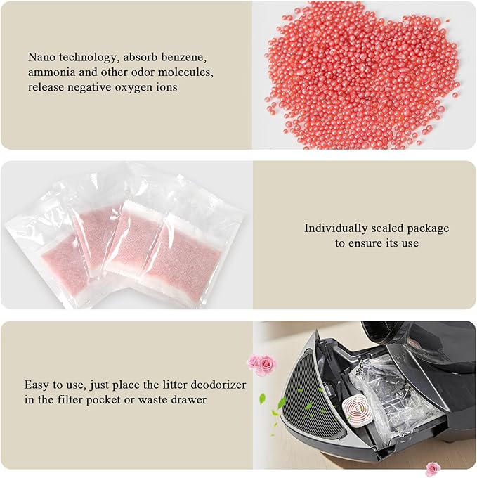 14 Pack Litter Robot Odor Eliminator Refills - Compatible with Whisker OdorTrap Pods, Fits Litter Robot 4 Filter Pockets & Litter Robot 3 Waste Drawers