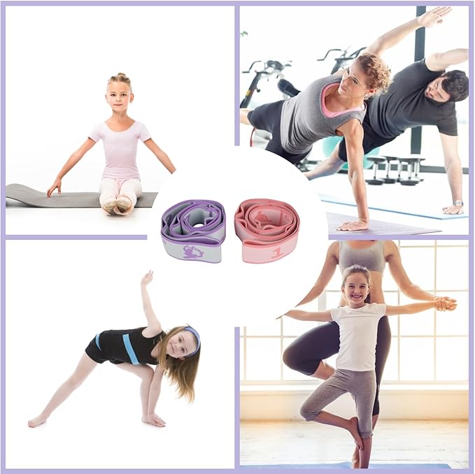 Elastic Yoga Stretching Strap with Loops, CEILIWEN Stretch Straps For Physical Therapy, Pilates Stretch Band, Elastic Exercise Bands, Leg Stretching Strap, Stretch Resistance Bands For Exercise-FlexoryFit