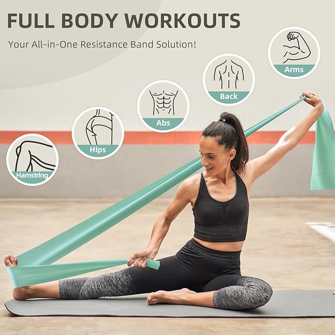 Stretch Bands for Exercise, 5 Levels Resistance Bands for Working Out, Exercise Bands for Physical Therapy, Pilates, Rehab, Stretch, Strength Training and Yoga Starter Set-FlexoryFit