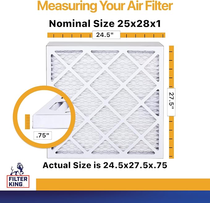 Filter King 25x28x1 Air Filter | 4-PACK | MERV 13 HVAC Pleated A/C Furnace - Image 2