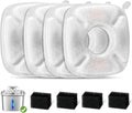 8 Pcs Cat Fountain Replacement Filters 4 Pack Cat Water Fountain Replacement Filters & 4 Pack Pre-Filter Sponges, Pet Fountain Filter Fit for 95oz/2.8L Automatic Pet Fountain Cat Water Fountain