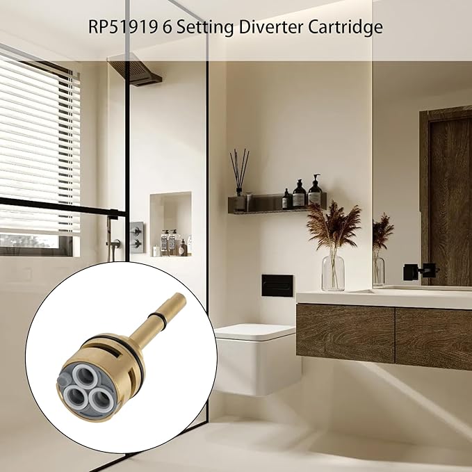 NBPLUS RP51919 6 Setting Diverter Cartridge Compatible with Delta R11000 R22000 Faucet Valve Replacement Trim Kit, 6 Way Shower Diverter Parts, No Leakage Brass