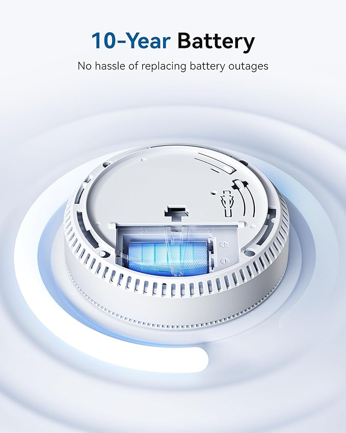 SITERWELL Smoke Detector Carbon Monoxide Detector Combo 10 Year Battery, Meets UL217-9th Standards, Reduced Nuisance Alarms, Smoke and Carbon Monoxide Detector with Bilingual Voice Alerts, 2 Pack
