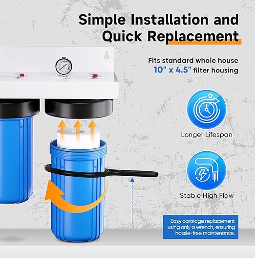 PUREPLUS 2-Stage Whole House Water Filtration System, Heavy Metals & Rust - Image 7