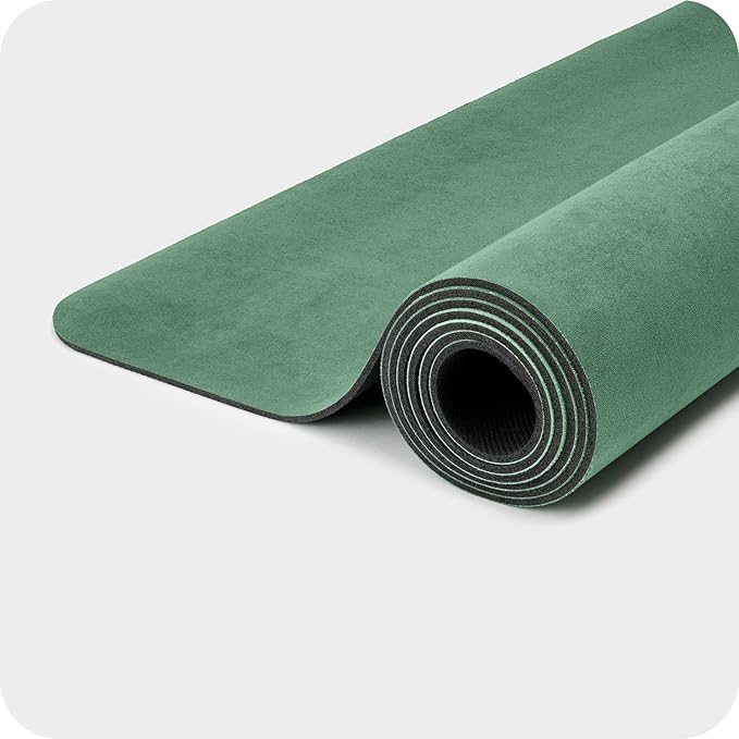 4mm Cushioned Exercise Mat for Yoga & Pilates - Anti Slip, Polyurethane with Suede Top & Carrying Strap-FlexoryFit