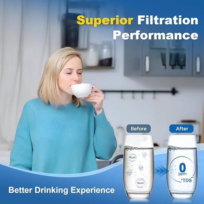 W10295370A Water Filter Replacement, Compatible with EDR1RXD1, Filter 1, WHR1RXD1, W10295370, KAD1RXD1, P8RFWB2L, P8WB2L, P4RFWB, P5WB2L, 46-9081, 46-9930 (3 Pack)