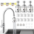 3 Pack Sink Filter Water Faucet with 3 Spray Modes, 360° Rotating Water Purifier Reduces Chlorine & Impurities for Home Kitchen Bathroom Sink, Easy Install - 10 Filter Elements