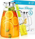 Aofmee 100 Oz Glass Pitcher, 3L Water Pitcher by Aofmee