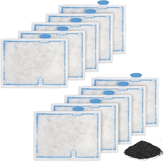 10 Pack Small Filter Cartridges Compatible with Aqueon, Fish Tank Filters Cartridge Replacement for Minibow Aquarium Filters Size 1/2.5/5 Gallon and QuietFlow E Internal Power Filter Size 10