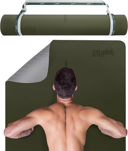 Extra Wide Yoga Mat for Men Women (72"L x 36"W) Non Slip Fitness & Exercise Mat with Alignment Marks for Yoga, Pilates, Floor Workouts-FlexoryFit